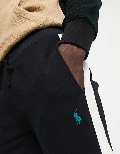 Polo Ralph Lauren x ASOS exclusive collab sweatpants in black with side  stripe and pony logo