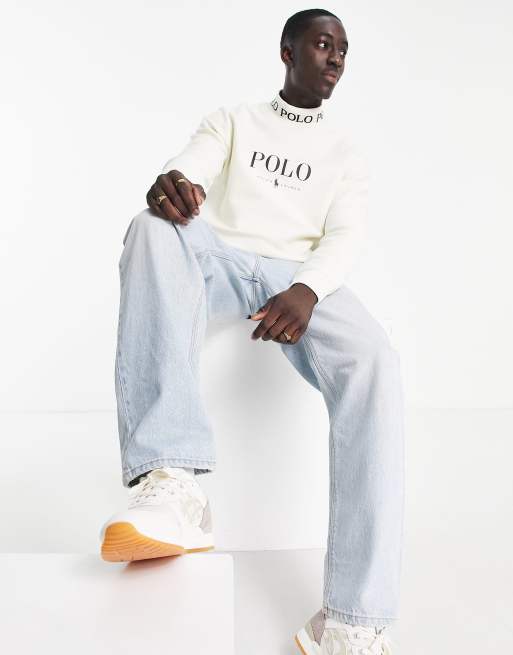 Polo Ralph Lauren x ASOS Exclusive collab sweatshirt in cream with chest  logo and neck logo taping | ASOS