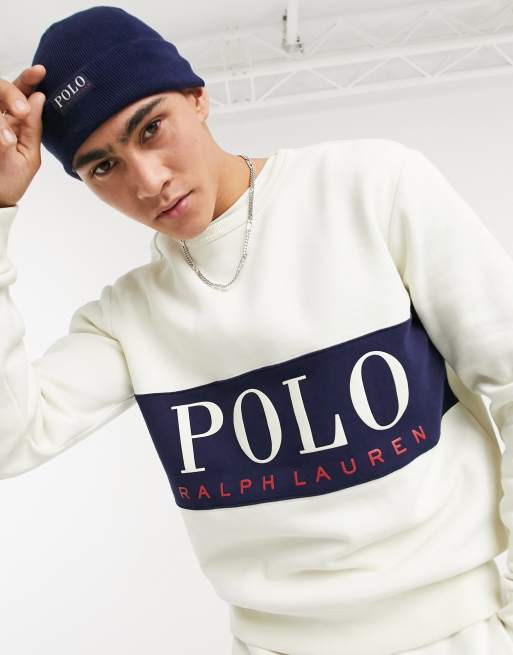 Polo Ralph Lauren x ASOS exclusive collab sweatshirt in cream with logo  chest panel