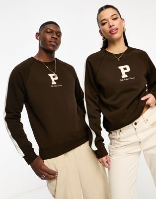 Polo Ralph Lauren x ASOS exclusive collab sweatshirt with central logo in brown - ASOS Price Checker