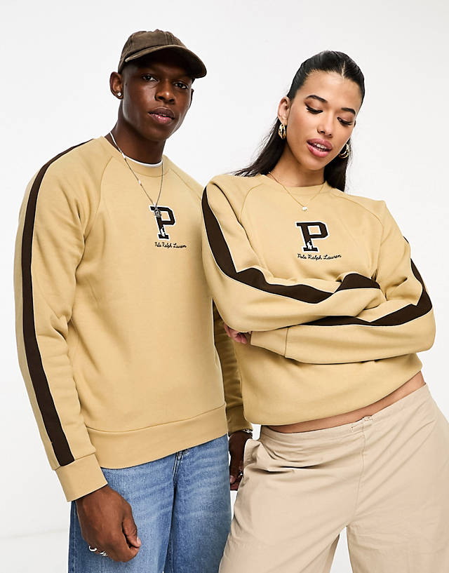 Polo Ralph Lauren - x asos exclusive collab sweatshirt with central logo in tan