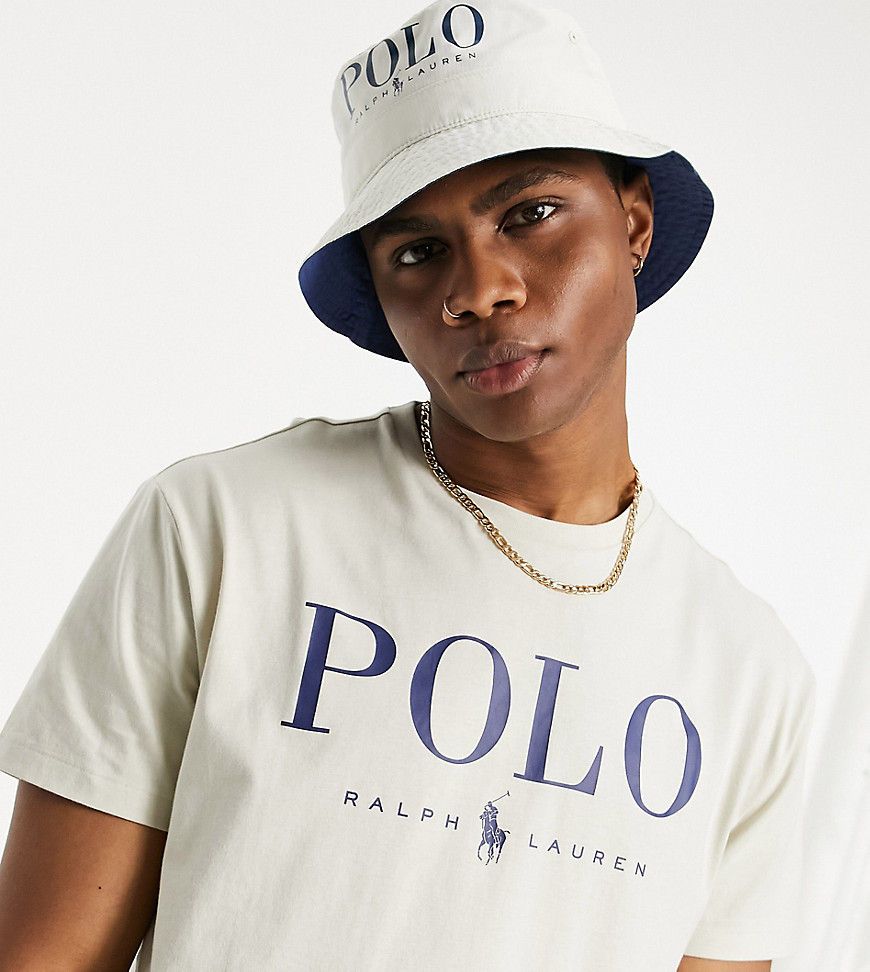 Polo Ralph Lauren x ASOS exclusive collab t-shirt in beige with chest logo-Neutral