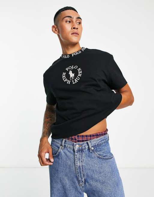 Polo Ralph Lauren x ASOS exclusive collab t-shirt in black with chest  circle logo | ASOS