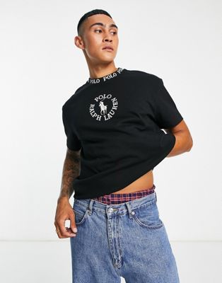 Polo Ralph Lauren x ASOS exclusive collab t-shirt in black with chest circle logo