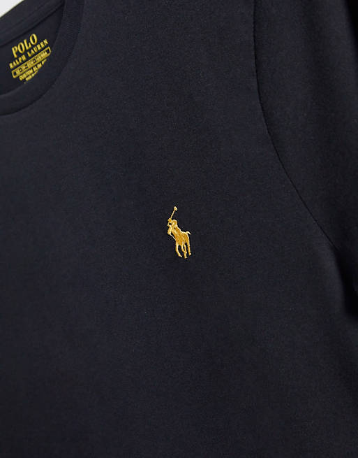 Polo Ralph Lauren x ASOS exclusive collab t-shirt in black with gold logo |  ASOS
