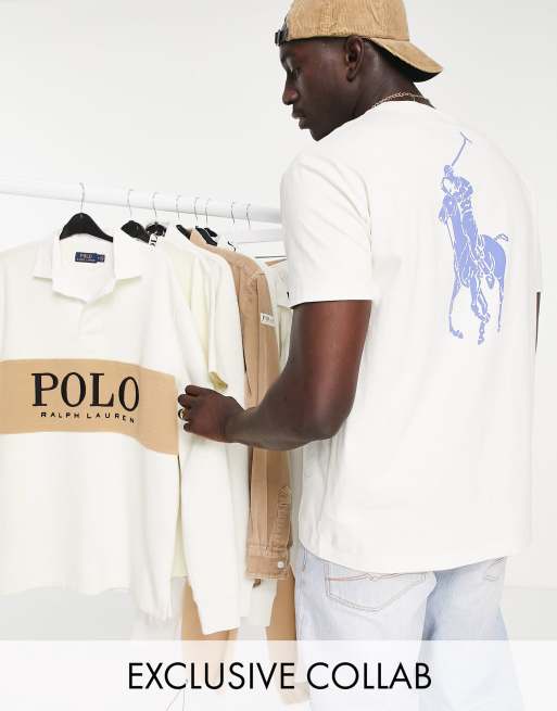 Polo Ralph Lauren x ASOS exclusive collab t-shirt in cream with backprint  pony logo | ASOS