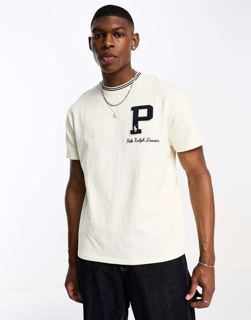 Polo Ralph Lauren x ASOS exclusive collab t shirt in cream with logo