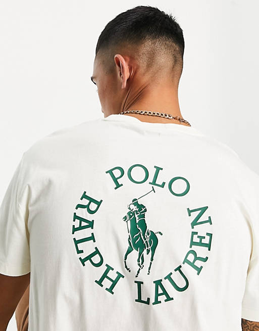 Polo Ralph Lauren x ASOS – Exclusive Collab – T-Shirt in Creme mit rundem  Logo am Rücken