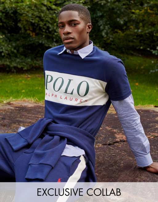 Polo Ralph Lauren x ASOS exclusive collab T shirt in navy with