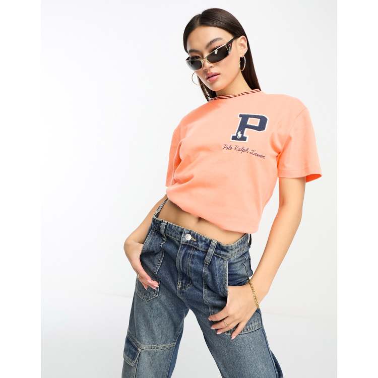 Polo Ralph Lauren x ASOS exclusive collab T-shirt in peach with logo | ASOS