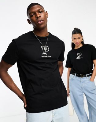 Polo Ralph Lauren x ASOS exclusive collab t-shirt with central logo in black - ASOS Price Checker