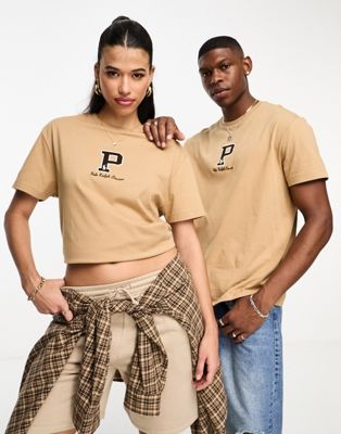 Polo Ralph Lauren x ASOS exclusive collab t-shirt with central logo in tan - ASOS Price Checker