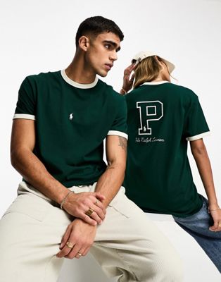 Polo Ralph Lauren x ASOS exclusive collab t-shirt with central pony and backprint logo in green - ASOS Price Checker
