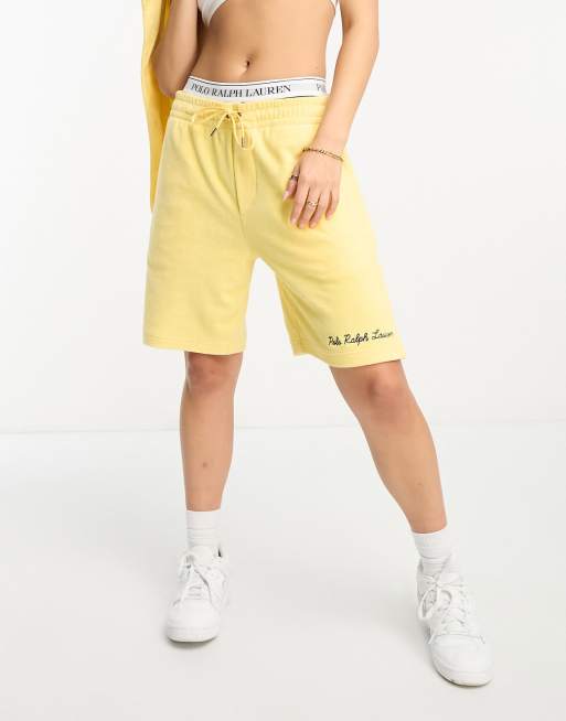 Polo Ralph Lauren x ASOS exclusive collab terry towelling shorts in yellow with logo ASOS