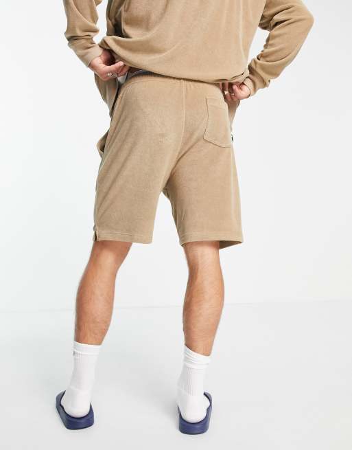 Polo Ralph Lauren x ASOS Exclusive collab terrycloth shorts in tan with small circle logo