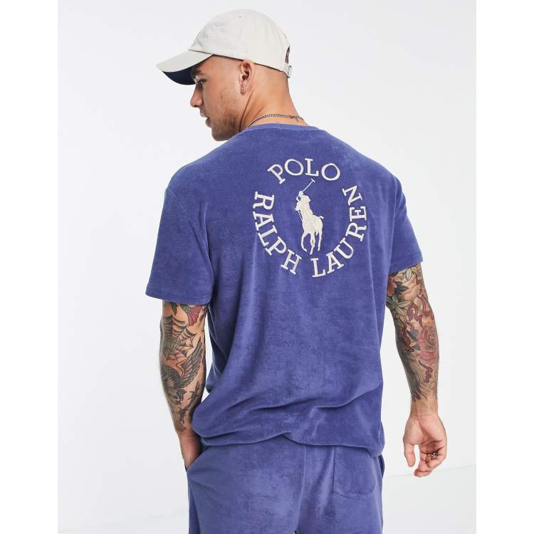 Polo Ralph Lauren x ASOS Exclusive collab terrycloth T-shirt in navy with  back print logo