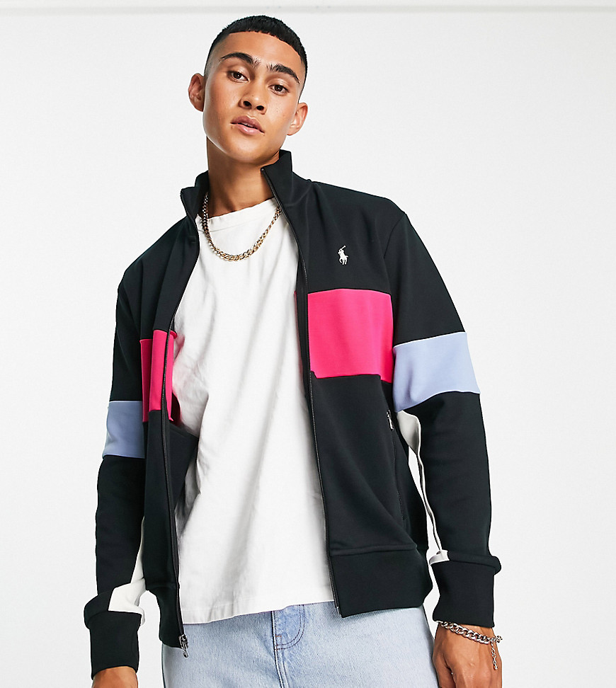 Polo Ralph Lauren x ASOS exclusive collab track jacket in black pink color block-Multi