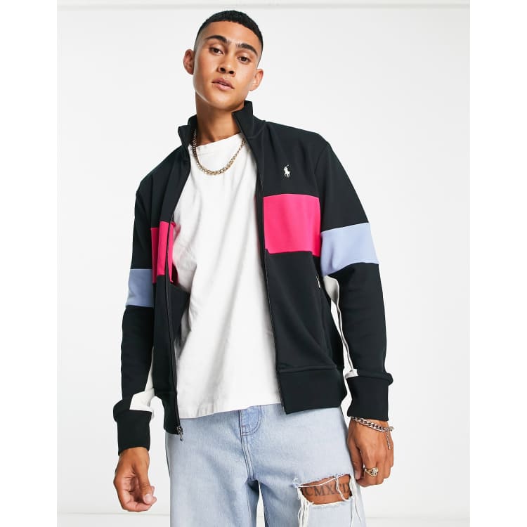 Polo Ralph Lauren x ASOS exclusive collab track jacket in black pink color  block | ASOS