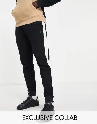 Polo Ralph Lauren x ASOS exclusive collab jogger in black with side stripe and pony logo - ASOS Price Checker