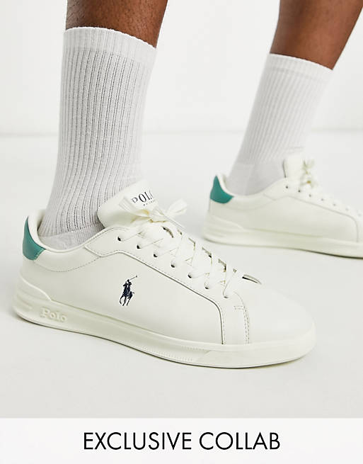Polo Ralph Lauren x ASOS exclusive collab trainers in cream with pony logo
