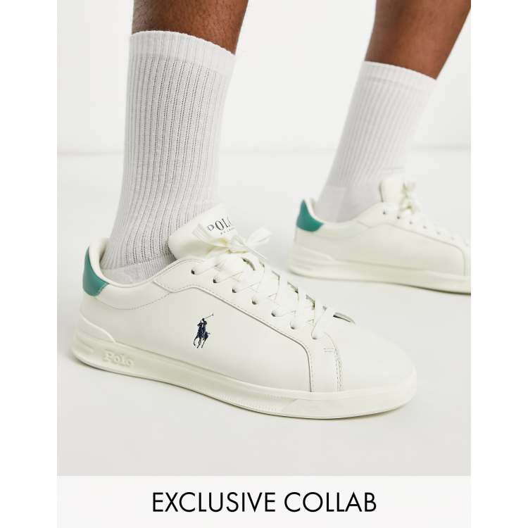 Polo Ralph Lauren x ASOS exclusive collab trainers in cream with pony logo  | ASOS