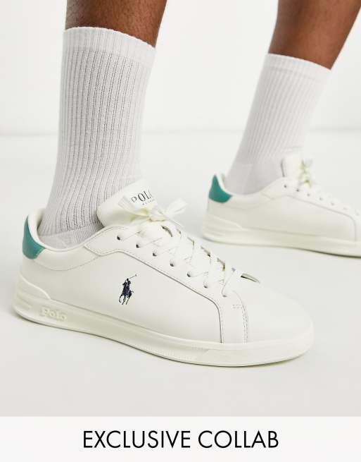 Polo Ralph Lauren x ASOS exclusive collab trainers in cream with pony logo  | ASOS