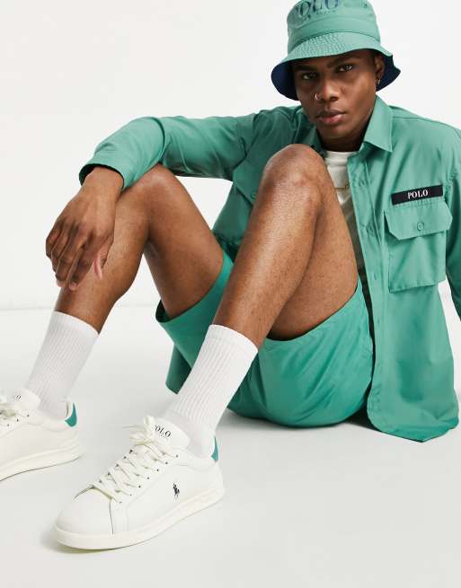 Polo Ralph Lauren x ASOS exclusive collab trainers in cream with pony logo  | ASOS