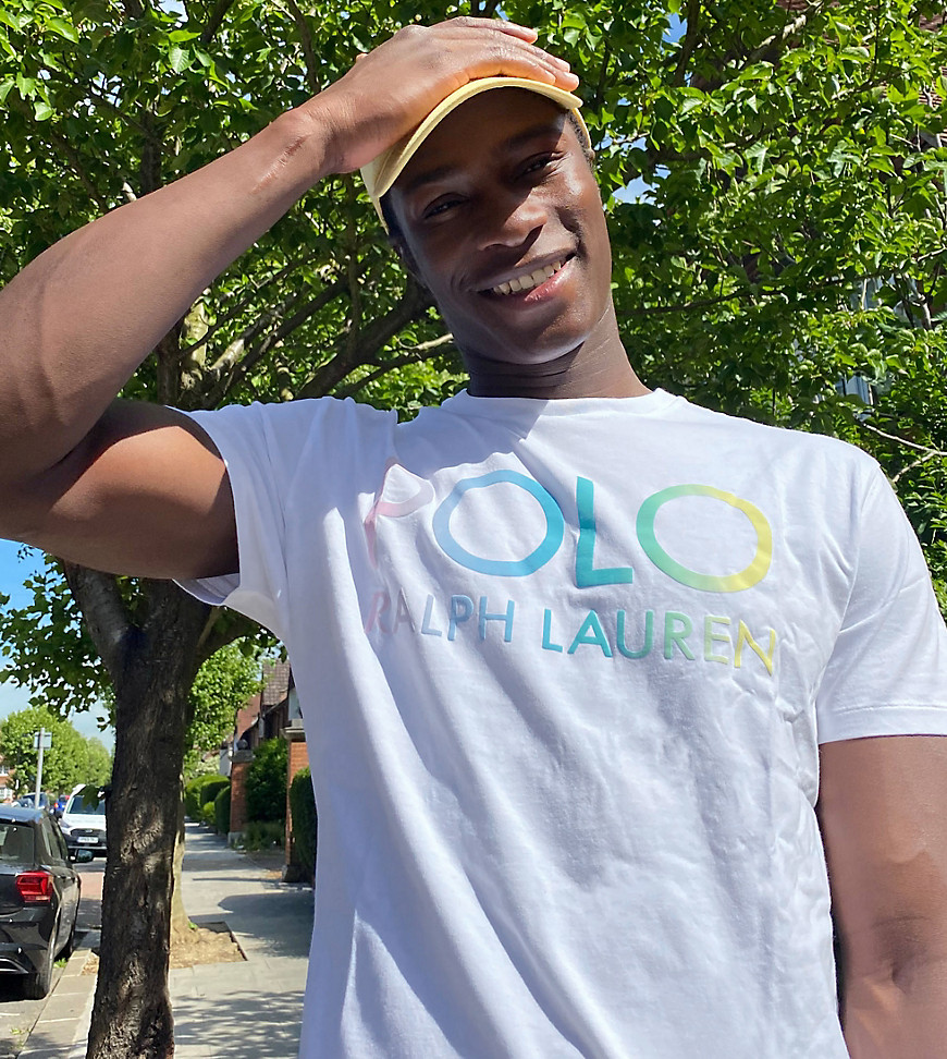 Polo Ralph Lauren x ASOS Exclusive Collab – Vit t-shirt med klassisk passform och textlogga
