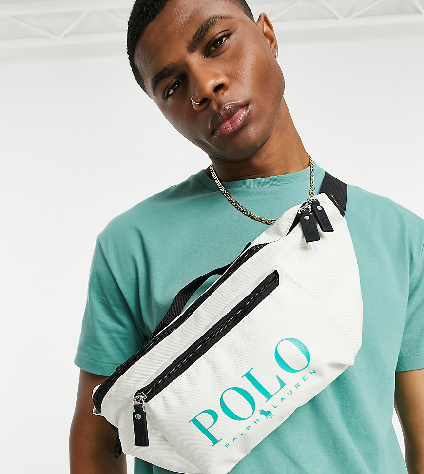 Polo Ralph Lauren x ASOS Exclusives - Heuptas in crème met groen logo-Wit