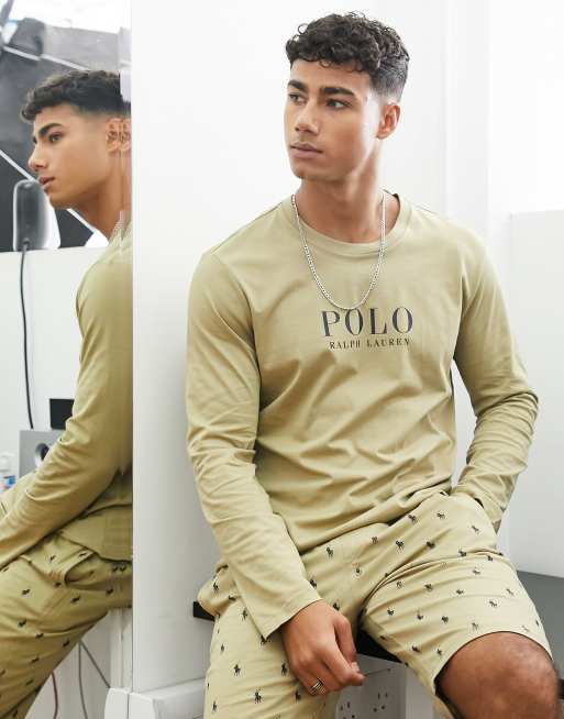 Polo Ralph Lauren x ASOS Exclusives - Lounge T-shirt met lange mouwen en logo in crème