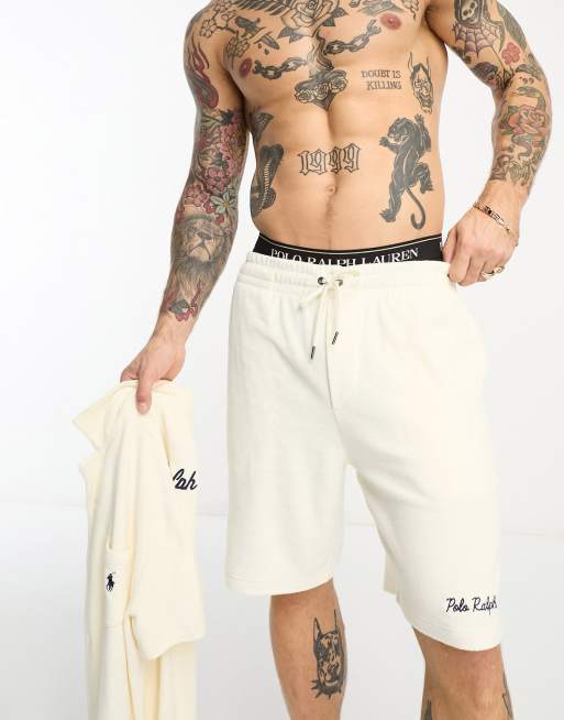 Polo Ralph Lauren x ASOS – Exklusive Collab – Frottee-Shorts in Cremeweiß mit Logo