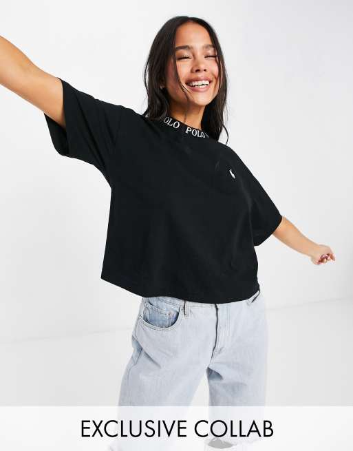 Polo Ralph Lauren x ASOS - T-shirt med logo og rund hals i sort - Kun hos ASOS