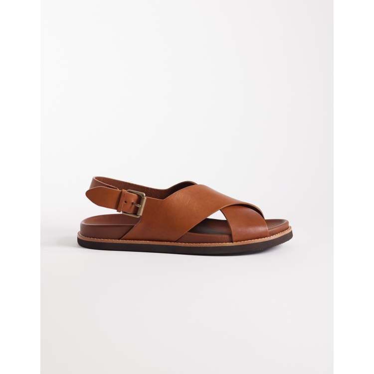 Polo Ralph Lauren zane leather sandals in brown | ASOS