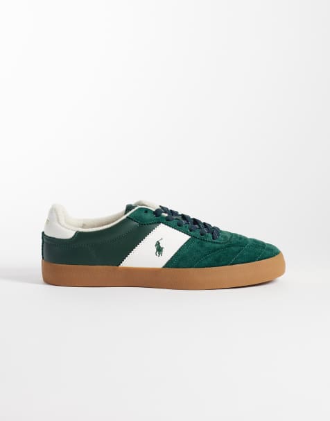 Polo Ralph Lauren zapatillas de deporte Court vulc de ante en verde - view 1