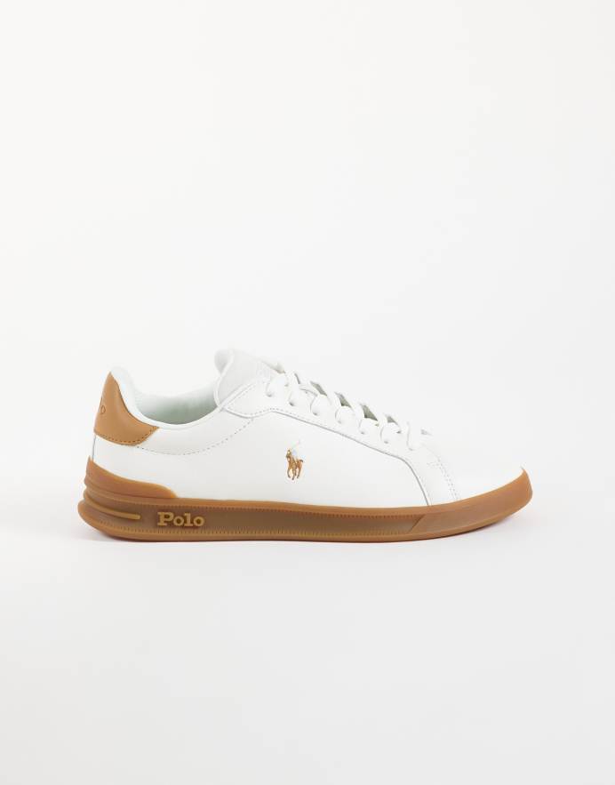 Polo Ralph Lauren zapatillas Heritage Court en blanco y tostado
