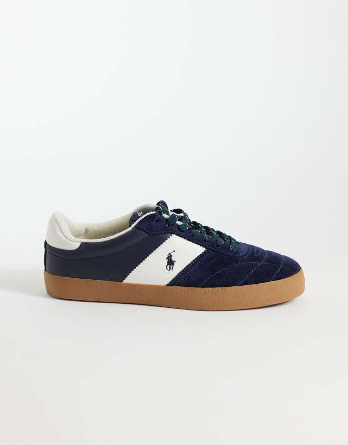 Polo Ralph Lauren zapatillas vulcanizadas de ante Court en azul marino