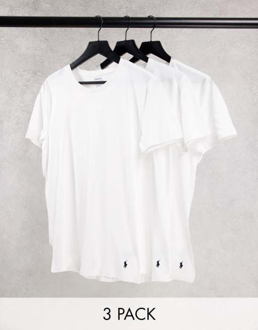Polo Ralph Lauren – Zestaw 3 par białych T-shirtów z logo konia