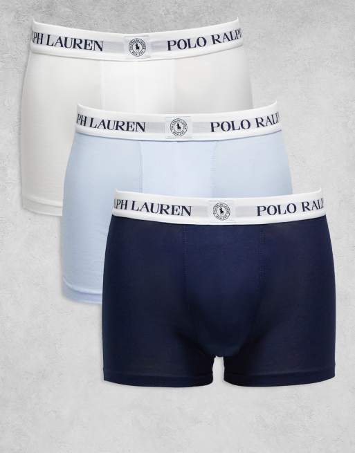 Polo Ralph Lauren – Zestaw 3 par bokserek w kolorach granatowym, białym i niebieskim