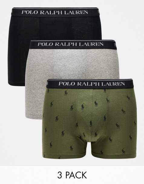 Polo Ralph Lauren – Zestaw 3 par bokserek z logo w talii w kolorach czarnym, khaki i szarym - view 1