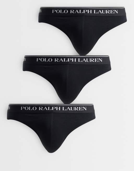 Polo Ralph Lauren – Zestaw 3 par czarnych slipów z niskim stanem | ASOS