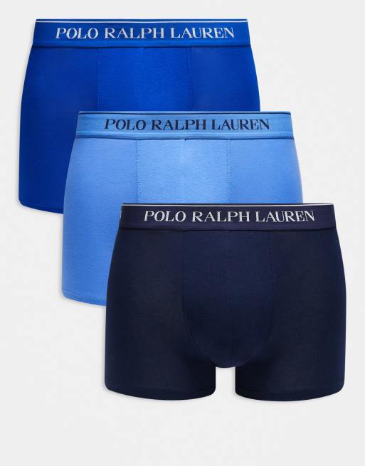 Polo Ralph Lauren – Zestaw 3 par klasycznych bokserek w kolorze granatowym i niebieskim z logo w talii