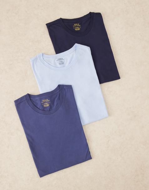 Polo Ralph Lauren 3 pack icon logo lounge t-shirt in navy/blues