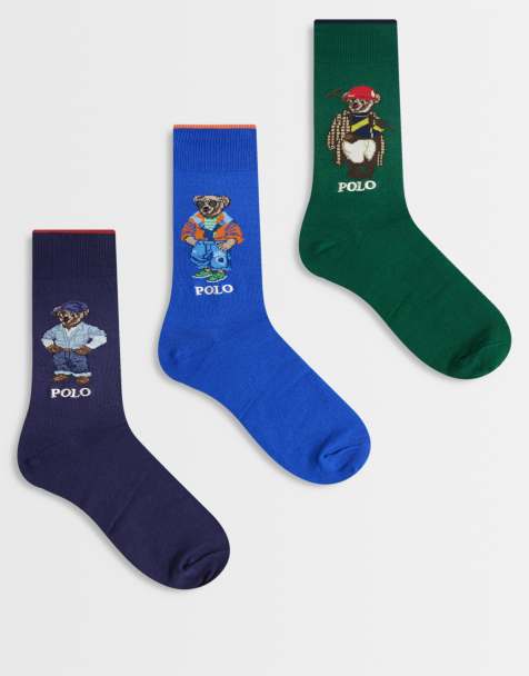 Polo Ralph Lauren – Zestaw podarunkowy 3 par skarpetek w różnych kolorach z haftowanym logo z misiem - view 1
