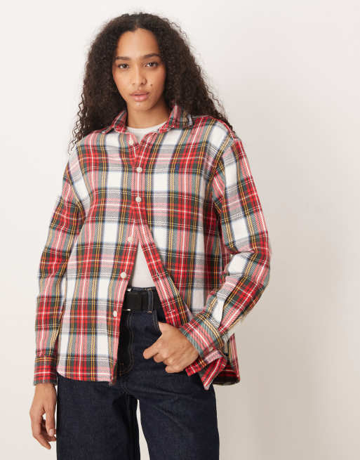 Polo Ralph Lauren – Zielona koszula o luźnym kroju w kratę z logo