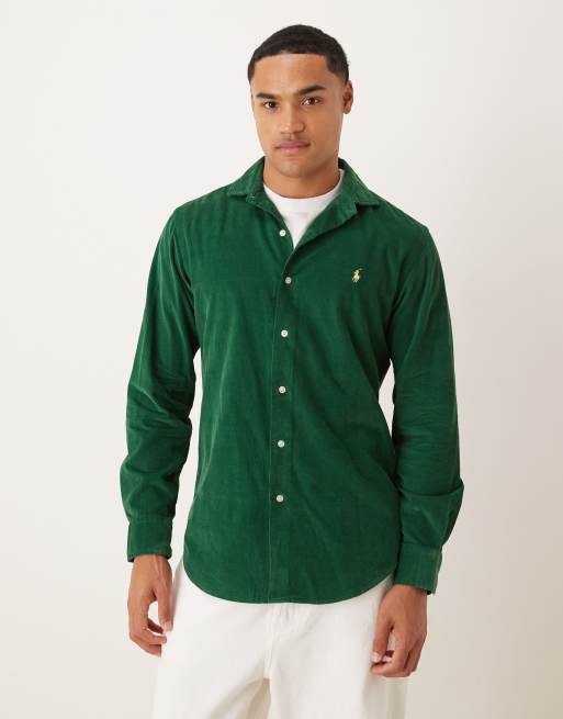 Polo Ralph Lauren – Zielona koszula z długimi rękawami i logo