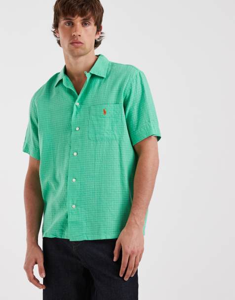 Polo Ralph Lauren – Zielona koszula z kory z krótkimi rękawami i logo - view 1