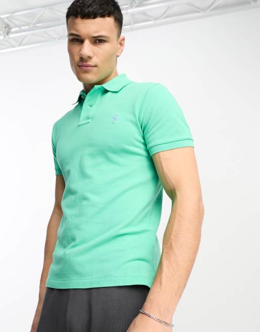 Polo Ralph Lauren – Zielona koszulka polo z piki o dopasowanym kroju z logo