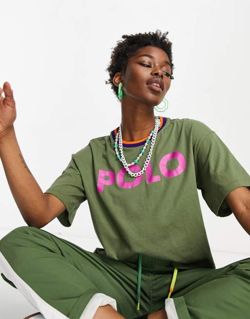 Polo Ralph Lauren – Zielony T-shirt z krótkim rękawem i logo 