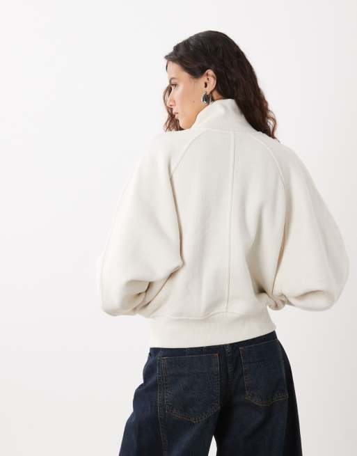 Polo Ralph Lauren zip sweatshirt in off white, 4 of 4