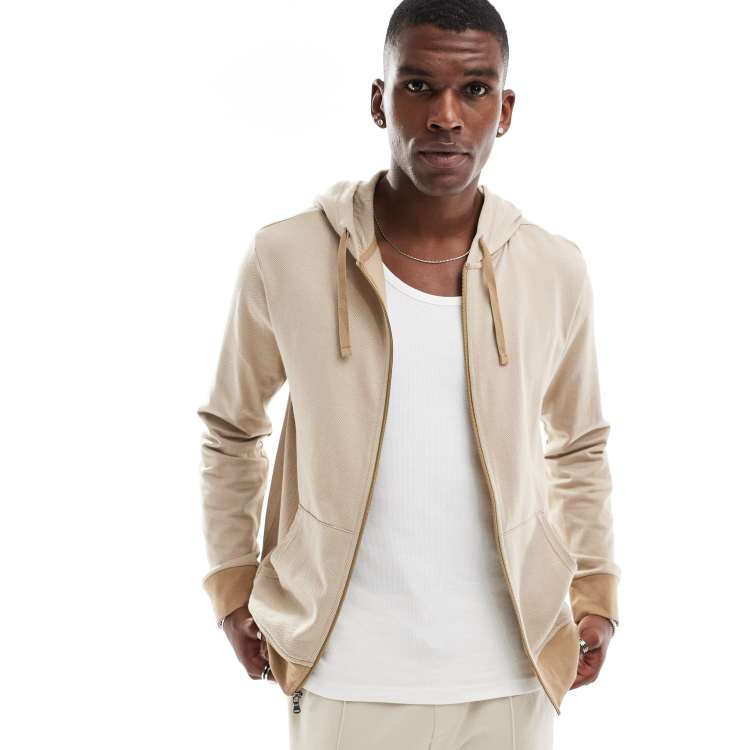 Polo Ralph Lauren zip up lounge hoodie in sand | ASOS